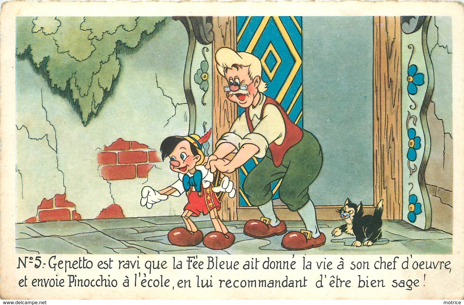 WALT DISNEY - Pinocchio, N°5.(carte Vendue En L'état). - Autres & Non Classés