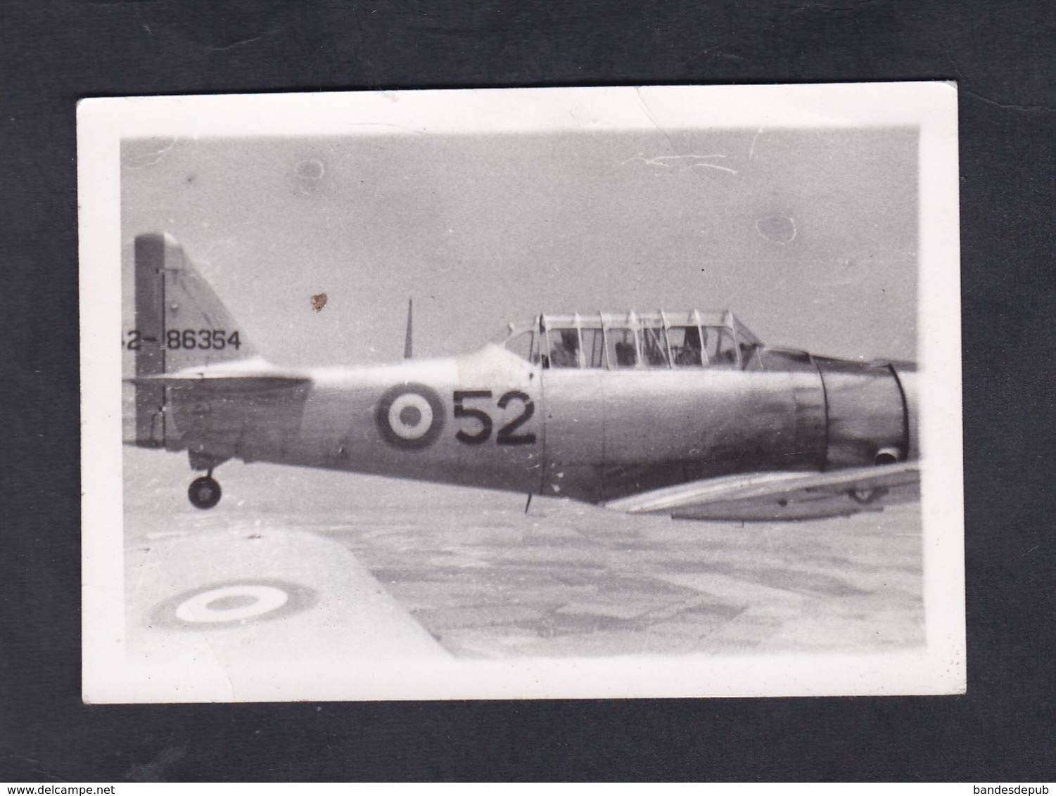 Photo Originale Aviation Armee De L' Air Francaise Avion North American T6 Texan En Plein Vol Maroc Marrakech 1952 - Aviation