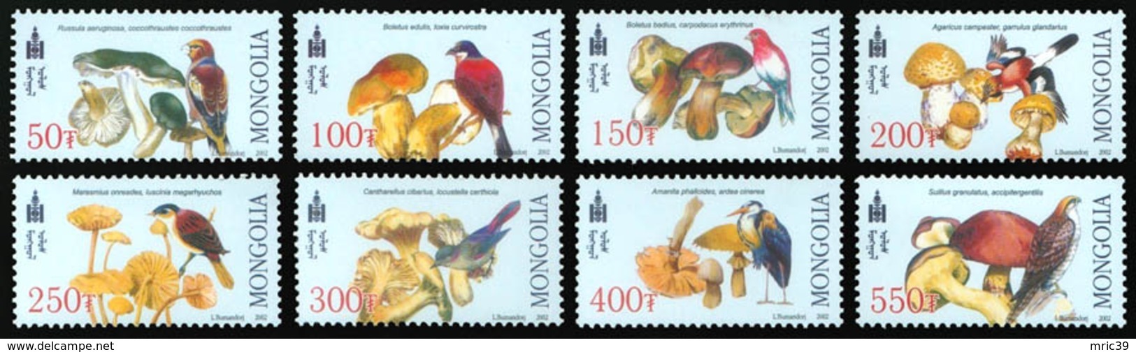 Serie Set  Champignon Oiseau Oiseaux Mushrooms Bird Birds Neuf ** MNH - Mongolie  Mongolia 2003 - Mongolie