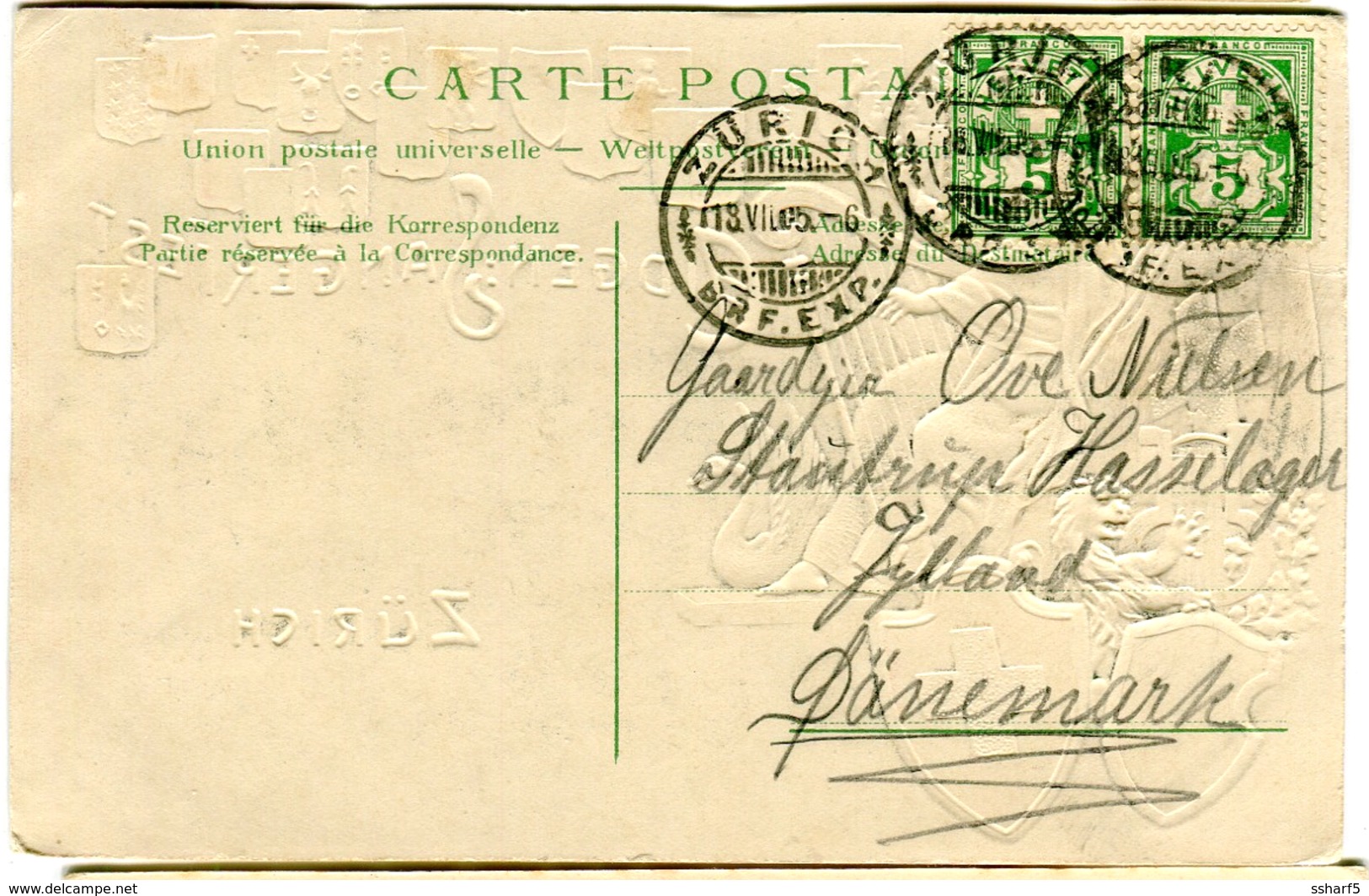 ZÜRICH - EIDGEN-SÄNGERFEST 1905 - PRÄGEKARTE - Carte En Relief Embossed Card 1905 - Zürich