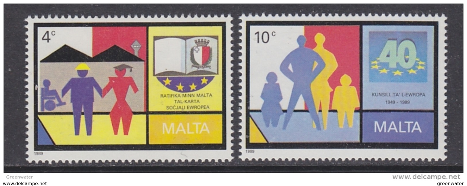 Malta 1989 Europa Sympathy Issue 2v  ** Mnh (42137A) - Europese Gedachte