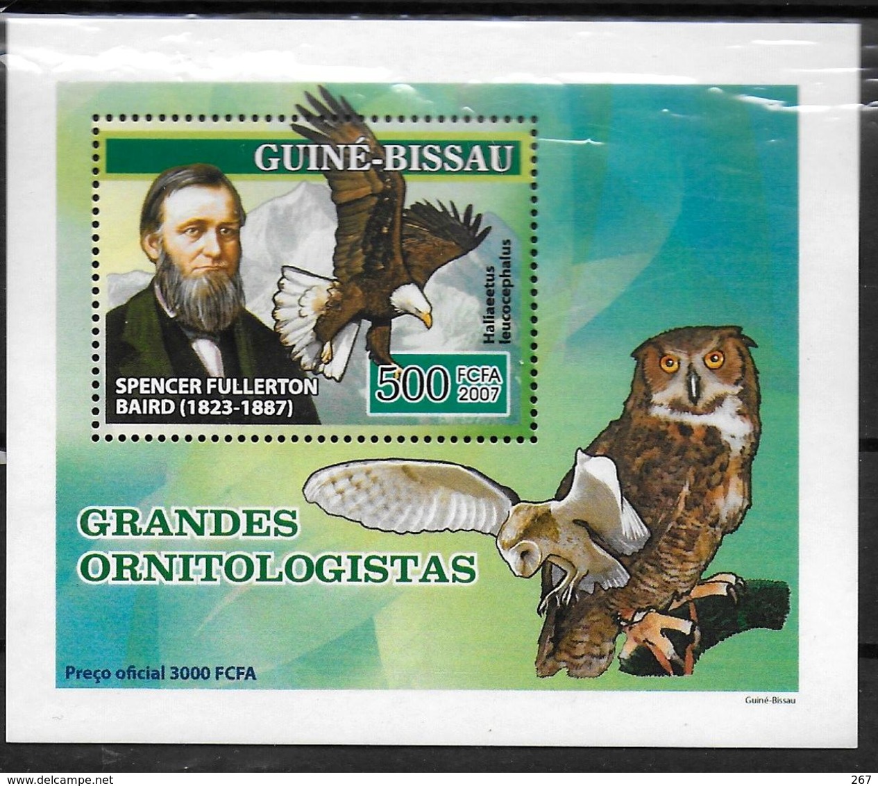 GUINEE BISSAU  BF  De Luxe  N° 2314  * *  Oiseaux Ornithologues Hiboux Chouettes Aigle Fullerton - Aigles & Rapaces Diurnes