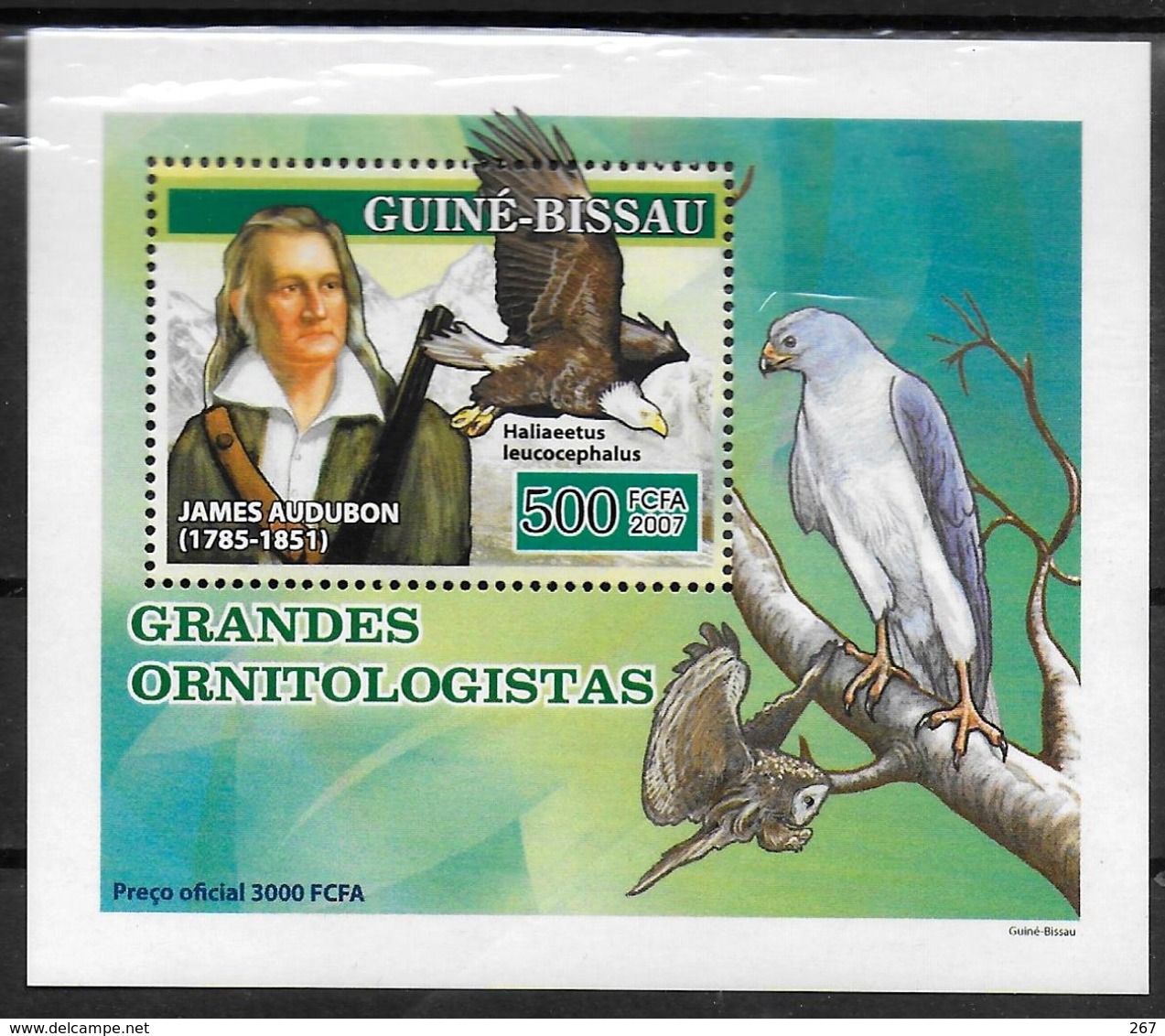 GUINEE BISSAU  BF  De Luxe  N° 2315  * *  Oiseaux Ornithologues Hiboux Chouettes Aigle Audubon - Aigles & Rapaces Diurnes