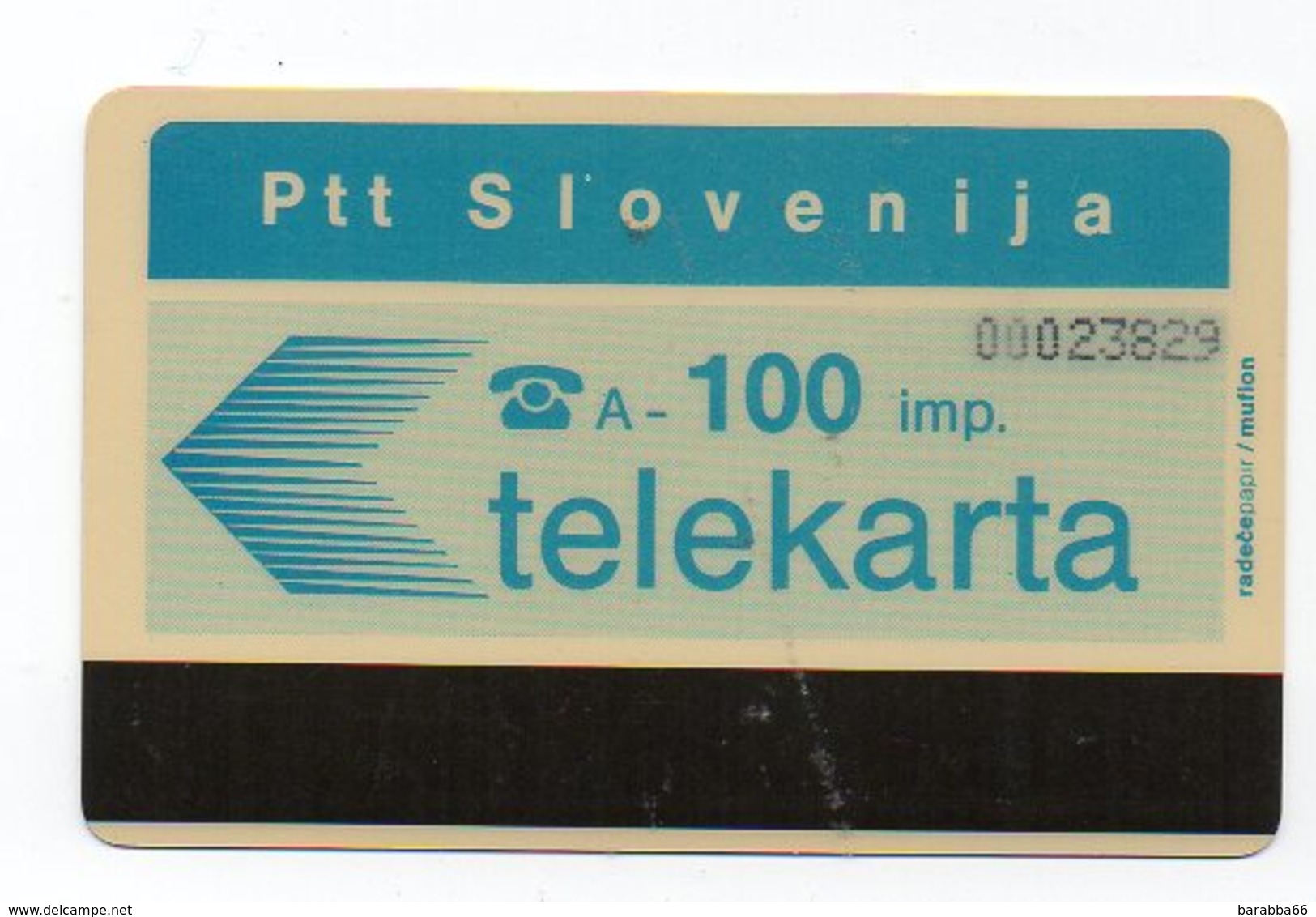 Ptt Slovenija - Telekarta -  100 Imp. - Blank Reverse - Slowenien