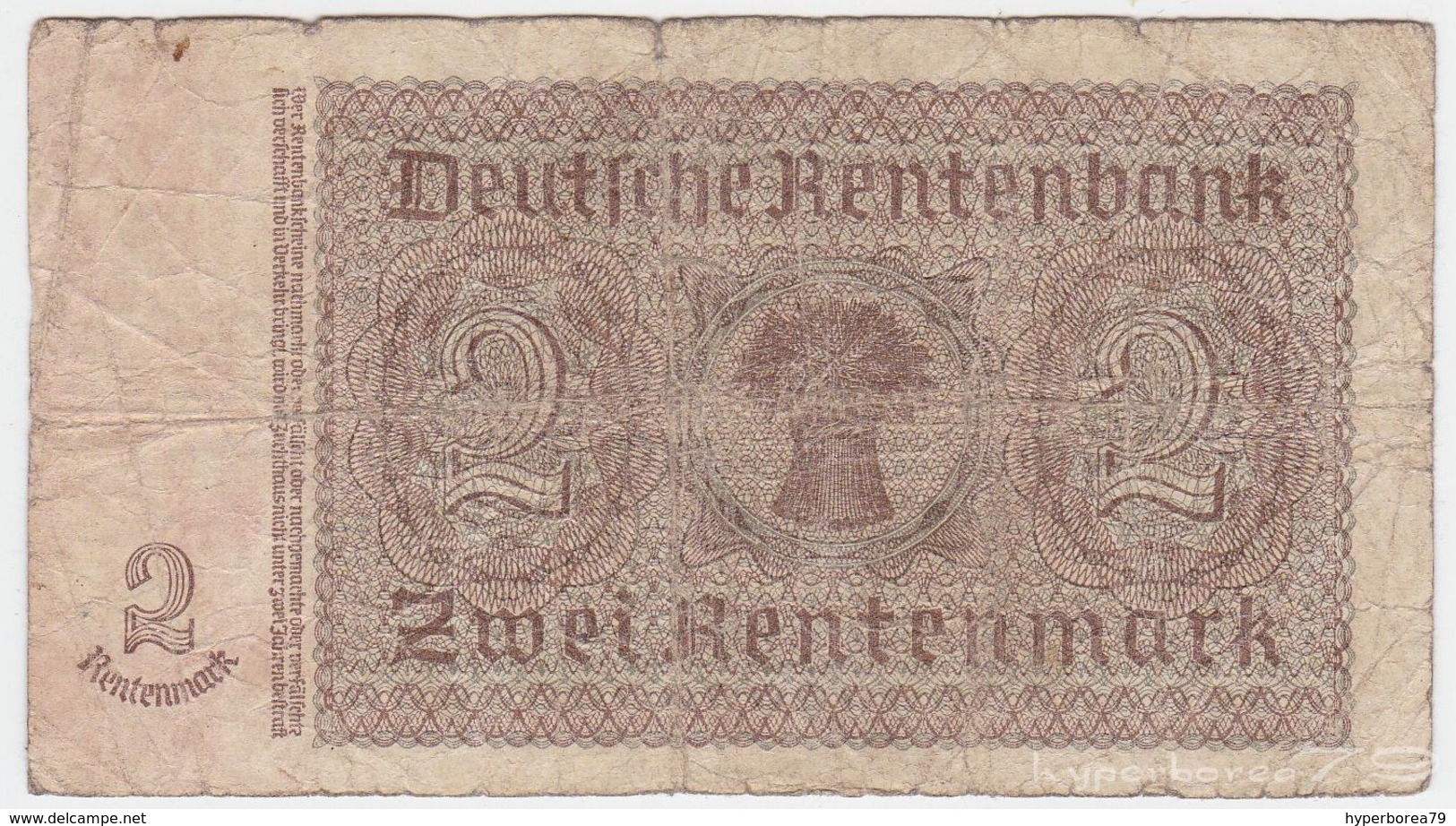 Germany P 174 B - 2 Rentenmark 30.1.1937 - Fine - Other & Unclassified