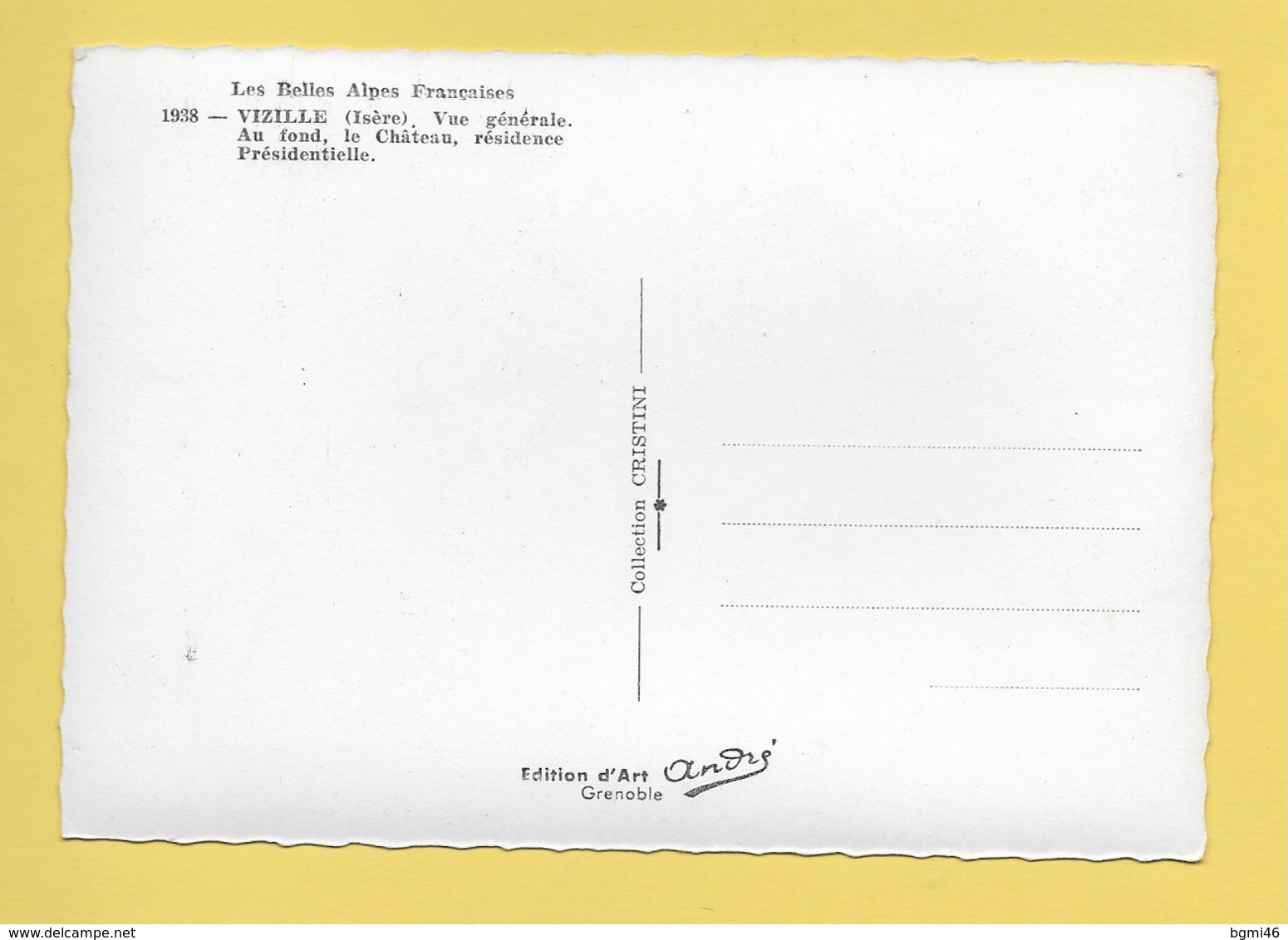 CPM..dépt 38..VIZILLE  : Vue Générale Au Fond Le Château - Résidence Présidentielle  : Voir Les 2 Scans - Vizille