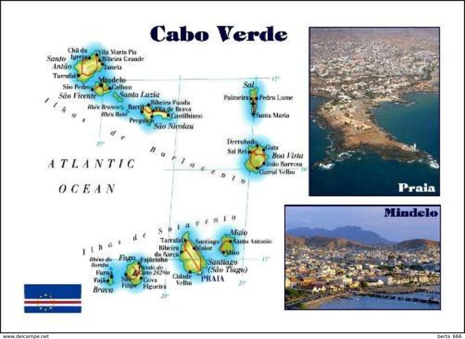 Cape Verde Map New Postcard Kap Verde Landkarte AK - Cap Vert