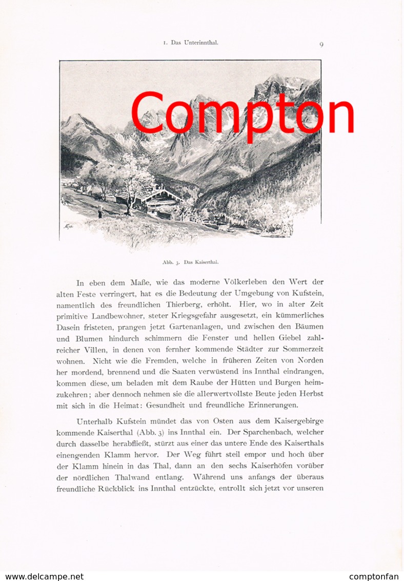 A102 309 - E.T.Compton Kufstein Unterinntal Artikel Mit 6 Bildern 1896 !! - Sonstige & Ohne Zuordnung