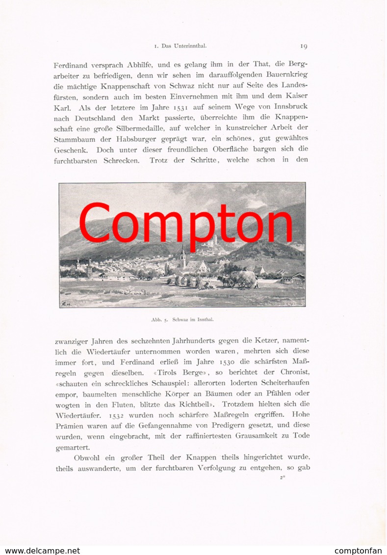 A102 309 - E.T.Compton Kufstein Unterinntal Artikel Mit 6 Bildern 1896 !! - Andere & Zonder Classificatie