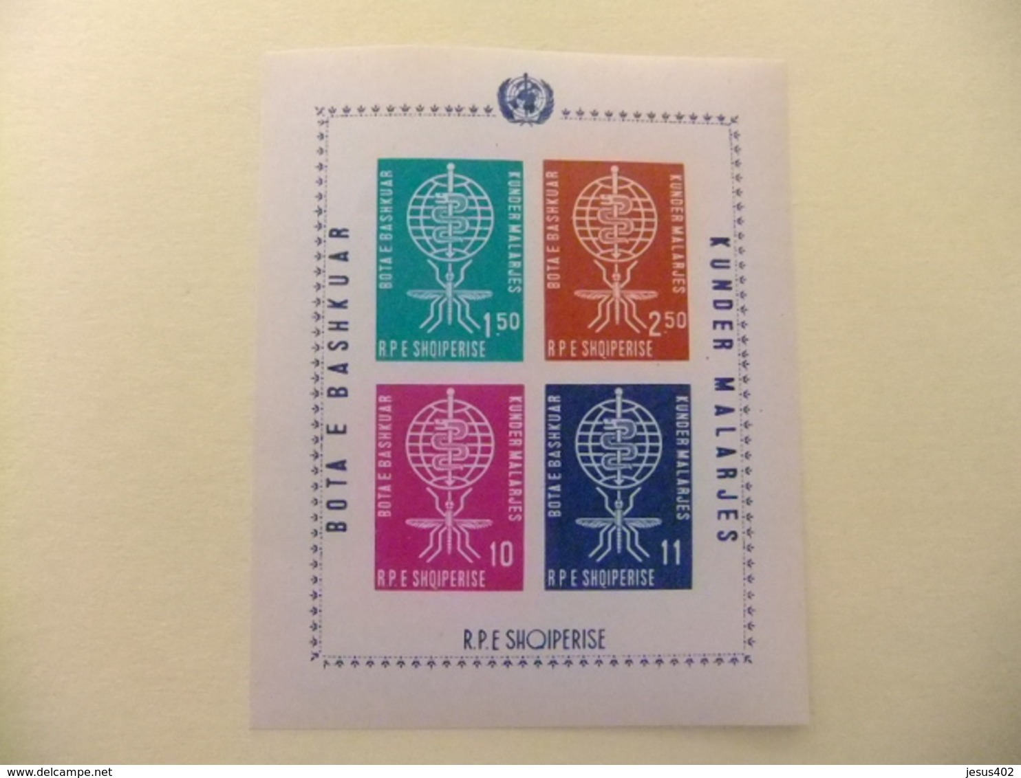 ALBANIA 1962 ERADICATION DU PALUDISME MEDICINA MALARIA YVERT 6A ** MNH SIN DENTAR - Enfermedades