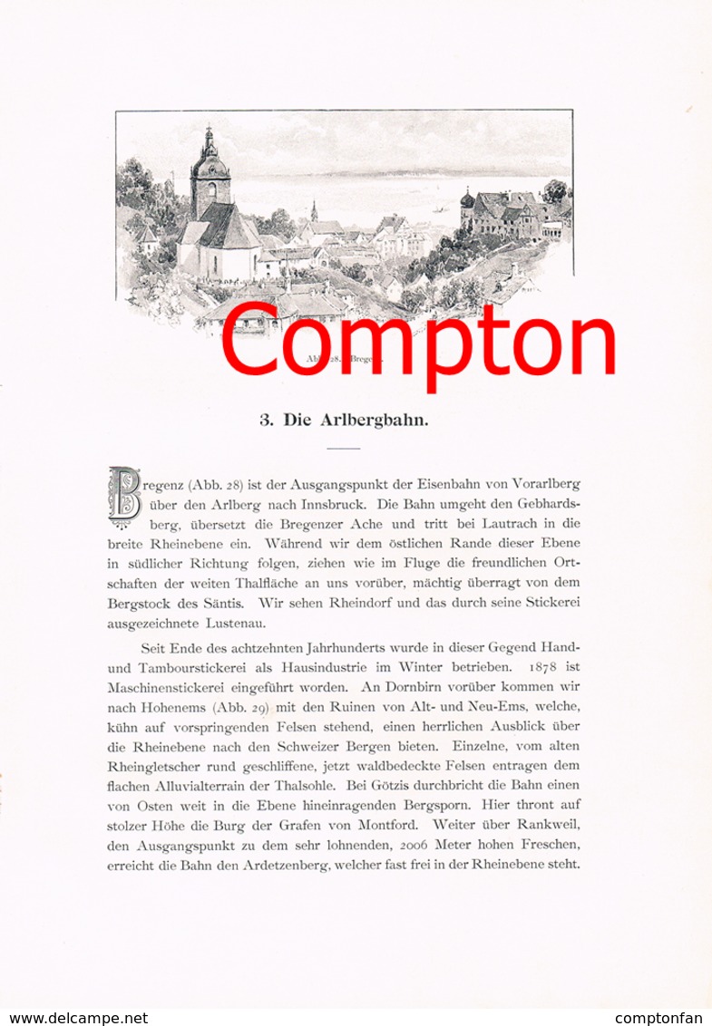 314 - E.T.Compton Arlbergbahn Landeck Imst Artikel Mit 6 Bildern 1896 !! - Autres & Non Classés
