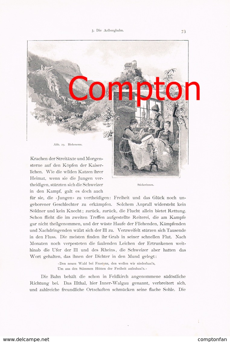 314 - E.T.Compton Arlbergbahn Landeck Imst Artikel Mit 6 Bildern 1896 !! - Autres & Non Classés