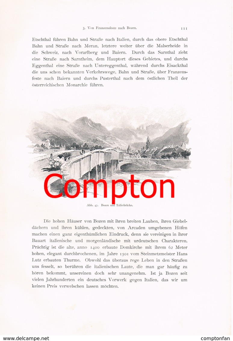 A102 318 - E.T.Compton Bozen Brixen Klausen Artikel Mit 7 Bildern 1896 !! - Andere & Zonder Classificatie
