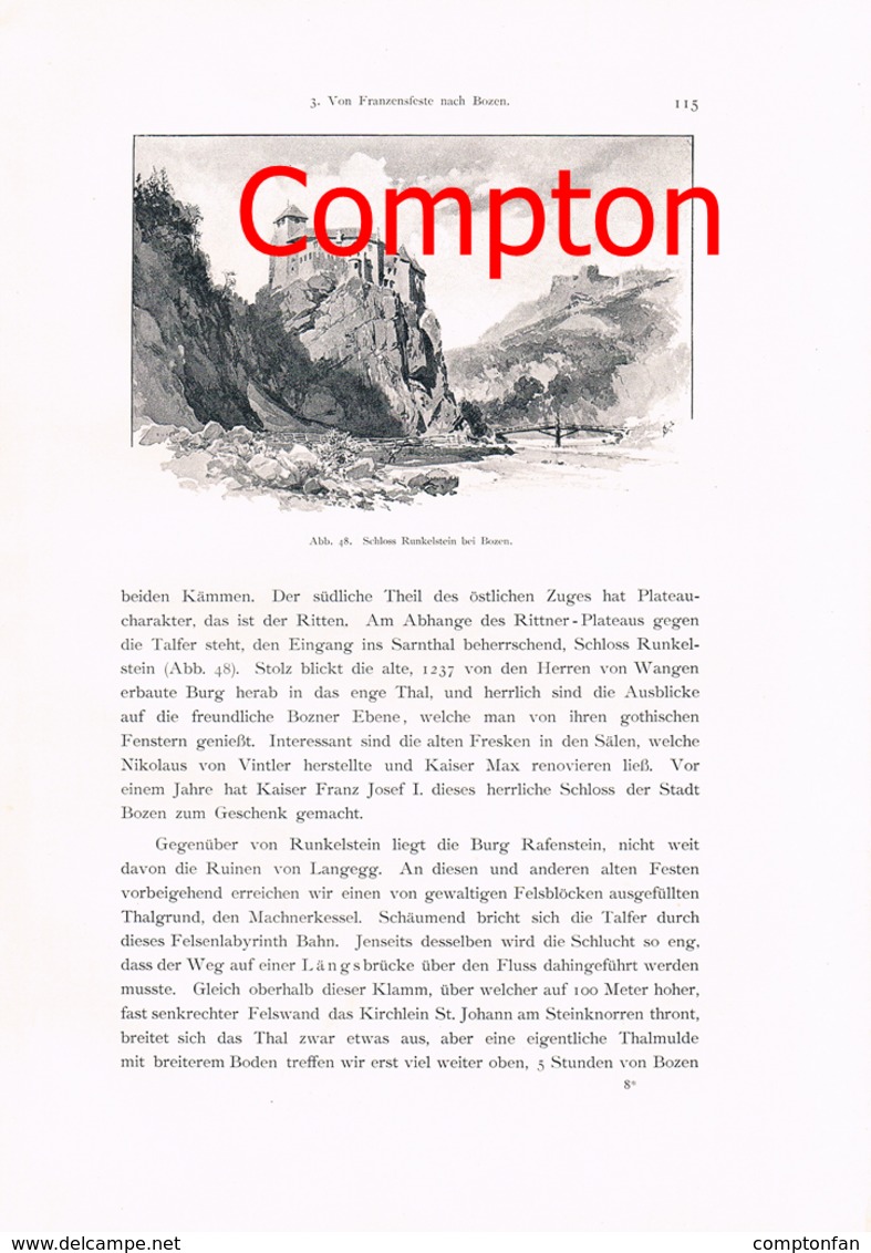 a102 318 - E.T.Compton Bozen Brixen Klausen Artikel mit 7 Bildern 1896 !!