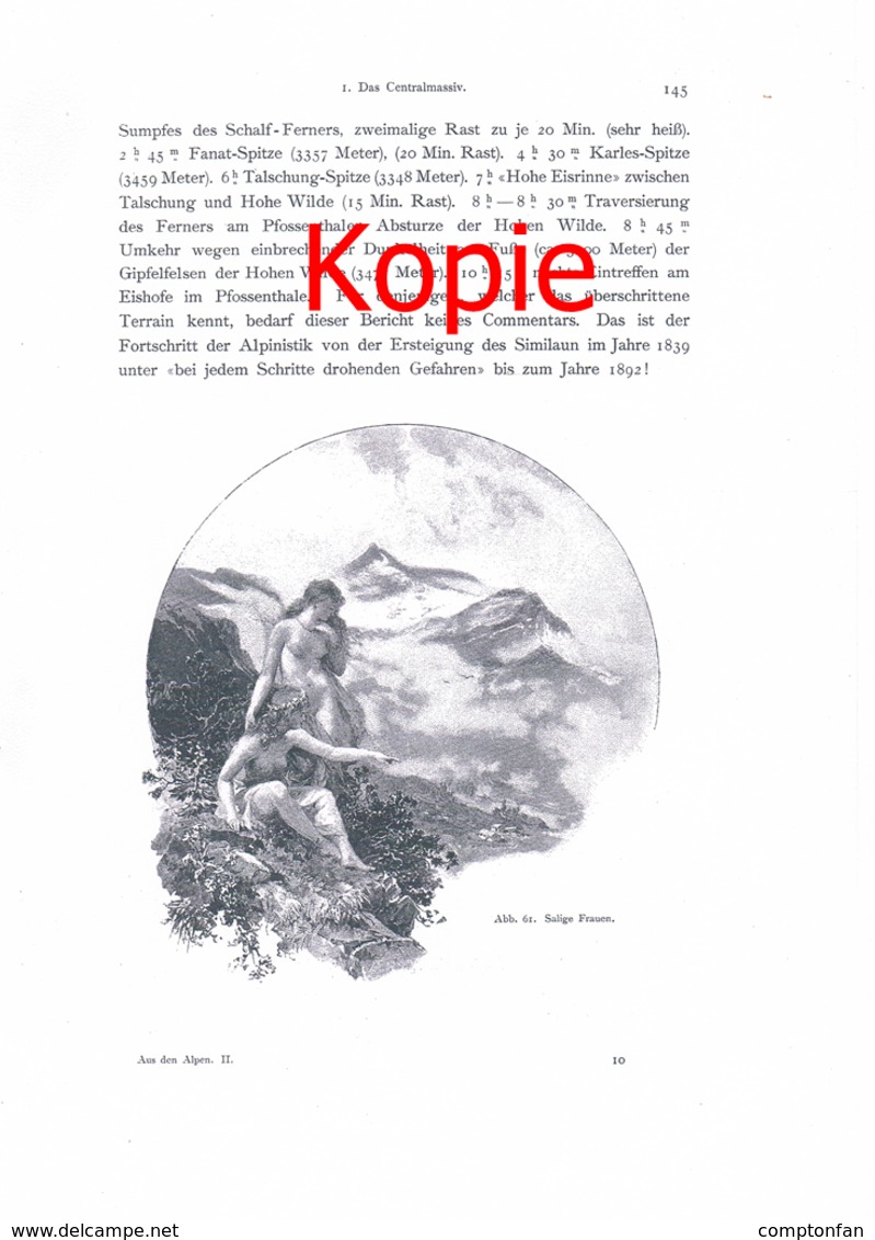 A102 320 - E.T.Compton Ötztal Berge Bergsteigen Artikel Mit 4 Bildern 1896 !! - Andere & Zonder Classificatie