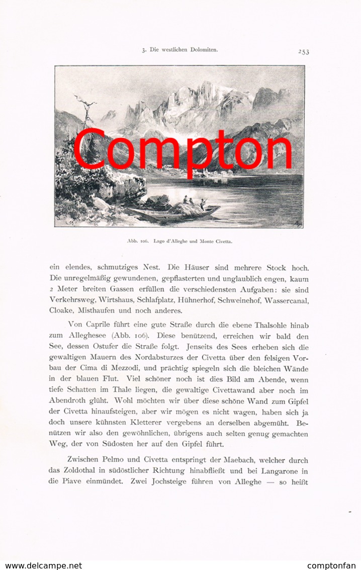 A102 329 - E.T.Compton San Martino Gröden Palagruppe Artikel Mit 6 Bildern 1896 !! - Autres & Non Classés