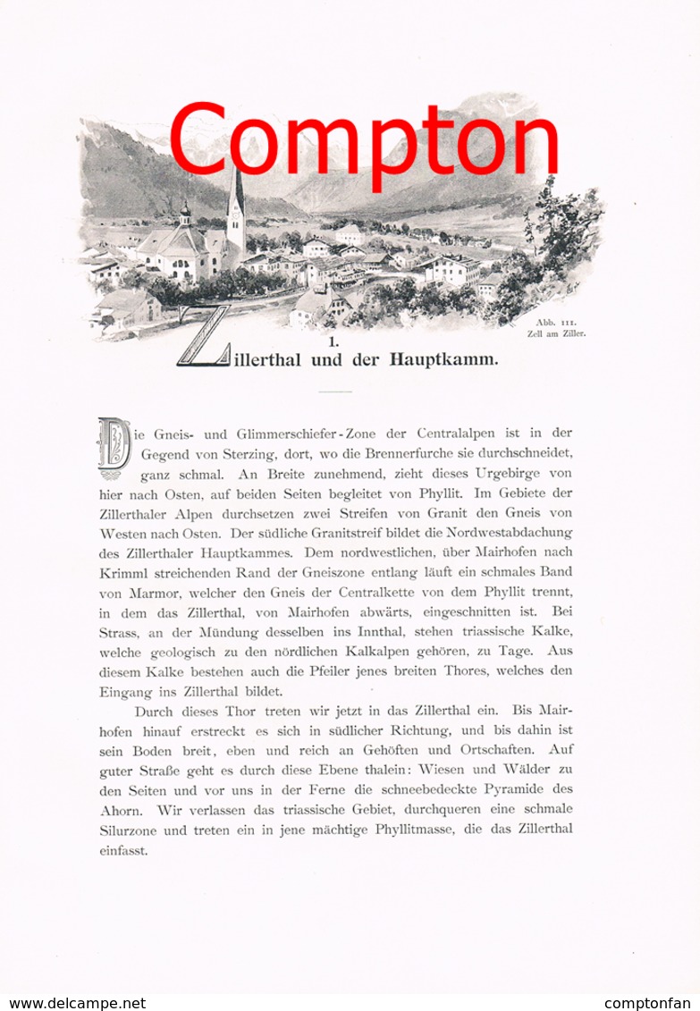 A102 330 - E.T.Compton Paul Hey Zillertal Mairhofen Artikel Mit 11 Bildern 1896 !! - Autres & Non Classés