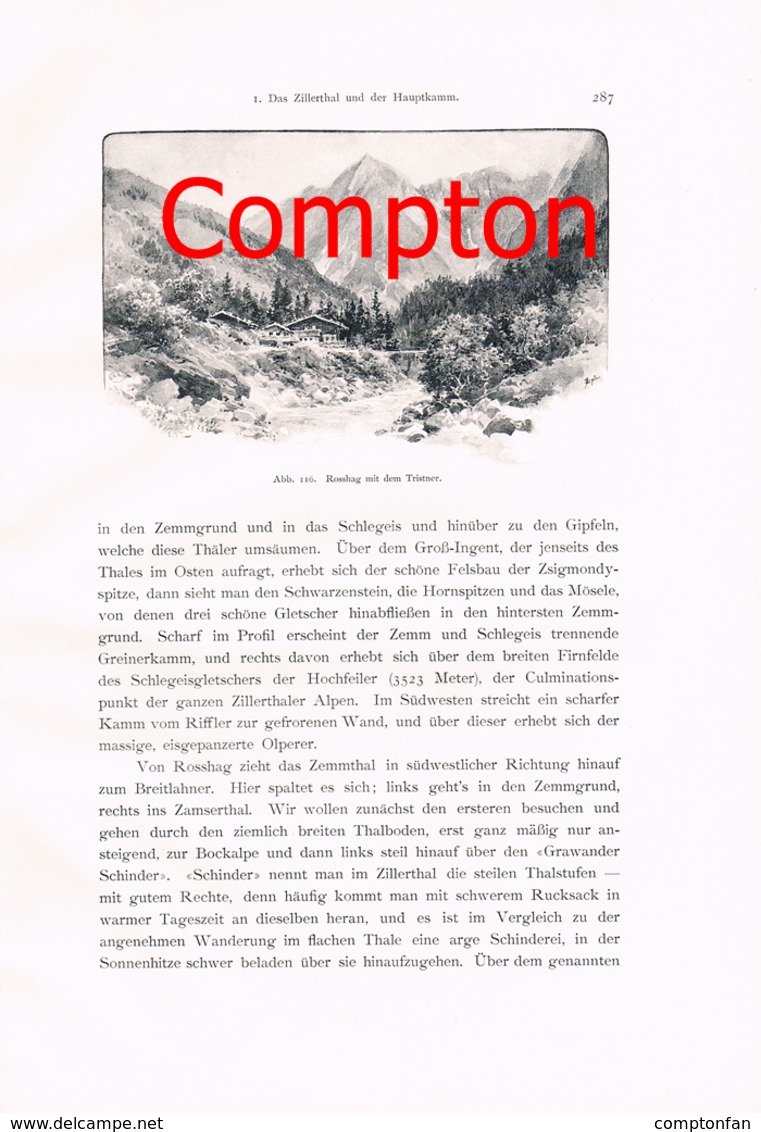 a102 330 - E.T.Compton Paul Hey Zillertal Mairhofen Artikel mit 11 Bildern 1896 !!