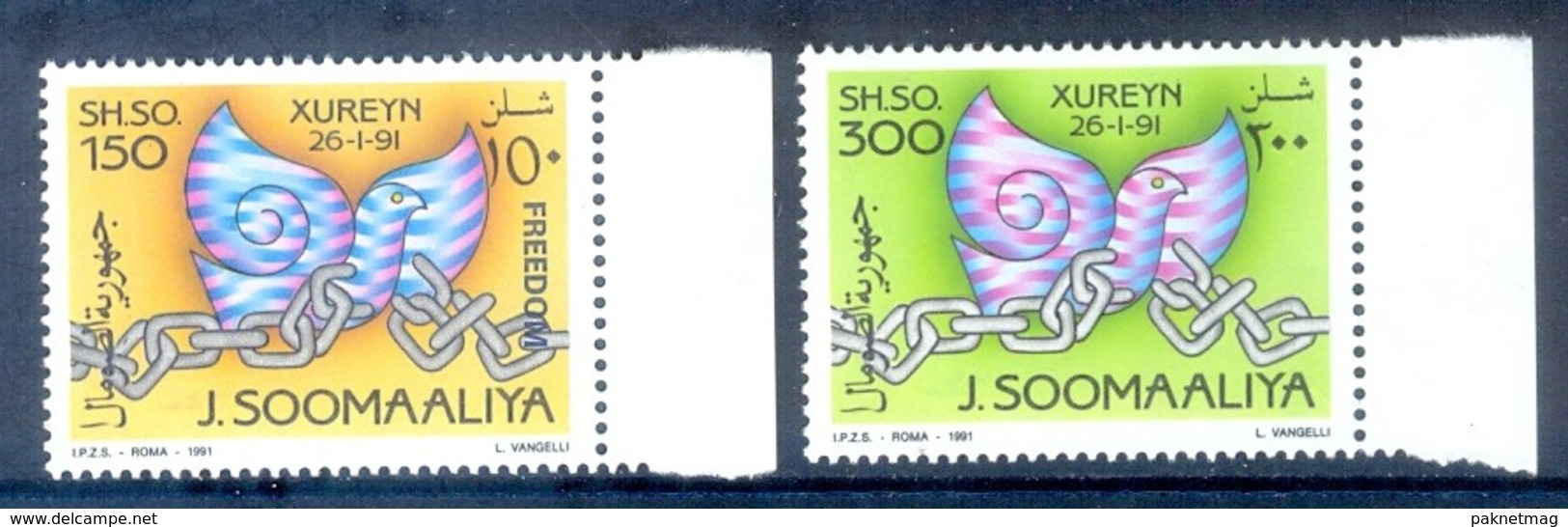 N86- Somalia 1991 Peace Dove. - Somalia (1960-...)