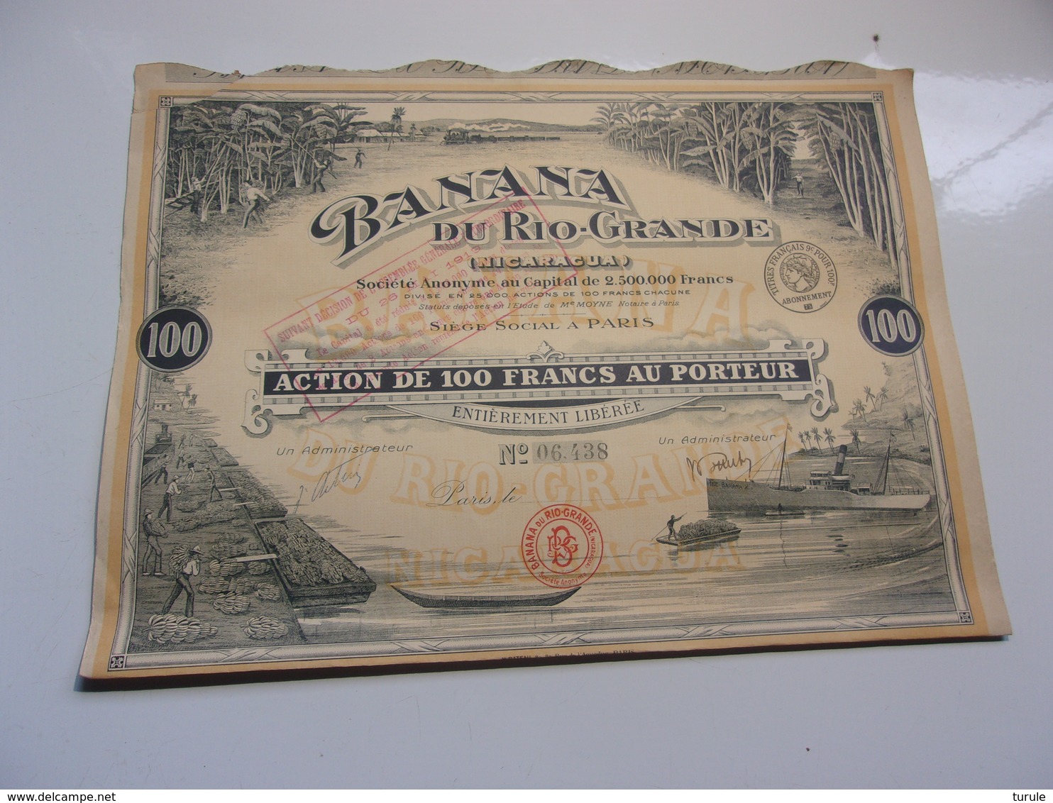 BANANA DU RIO GRANDE (nicaragua) 100 Francs - Autres & Non Classés