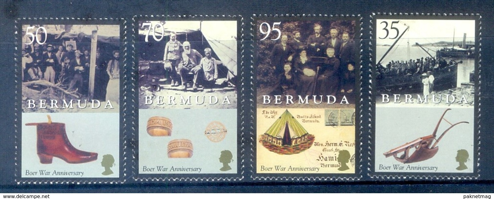 N80- Bermuda 2001. Boer War Centenary Boots Plow. Burenkrieg. - Bermuda