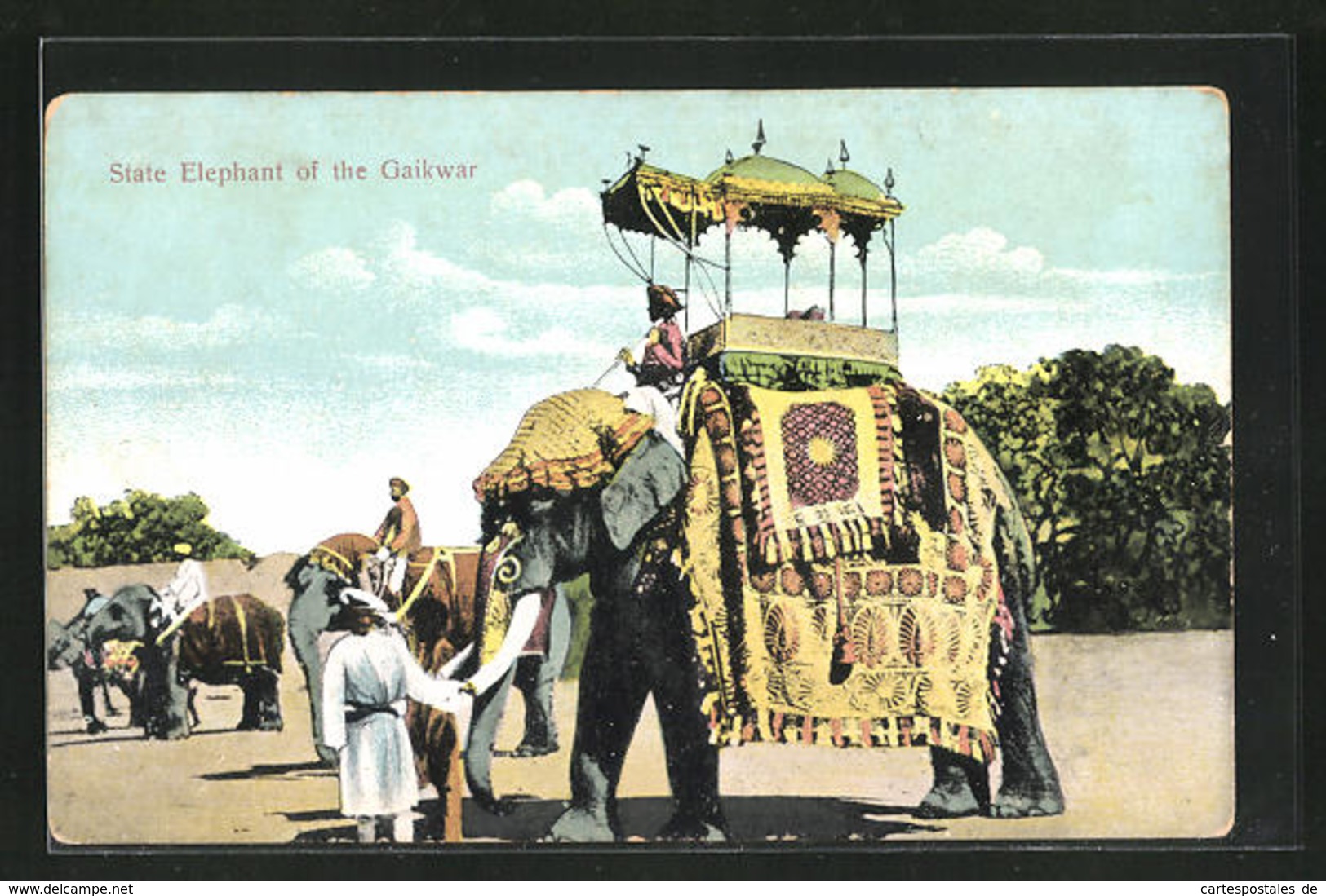 AK India, State Elephant Of The Gaikwar, Elefant Mit Mahut - Elefanten