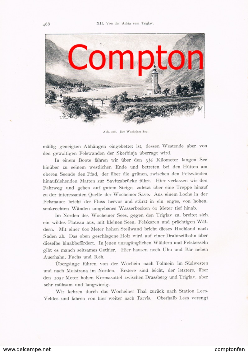 344 E.T.Compton Triglav Veldes Trenta Artikel Mit 11 Bildern 1896 !! - Historische Dokumente