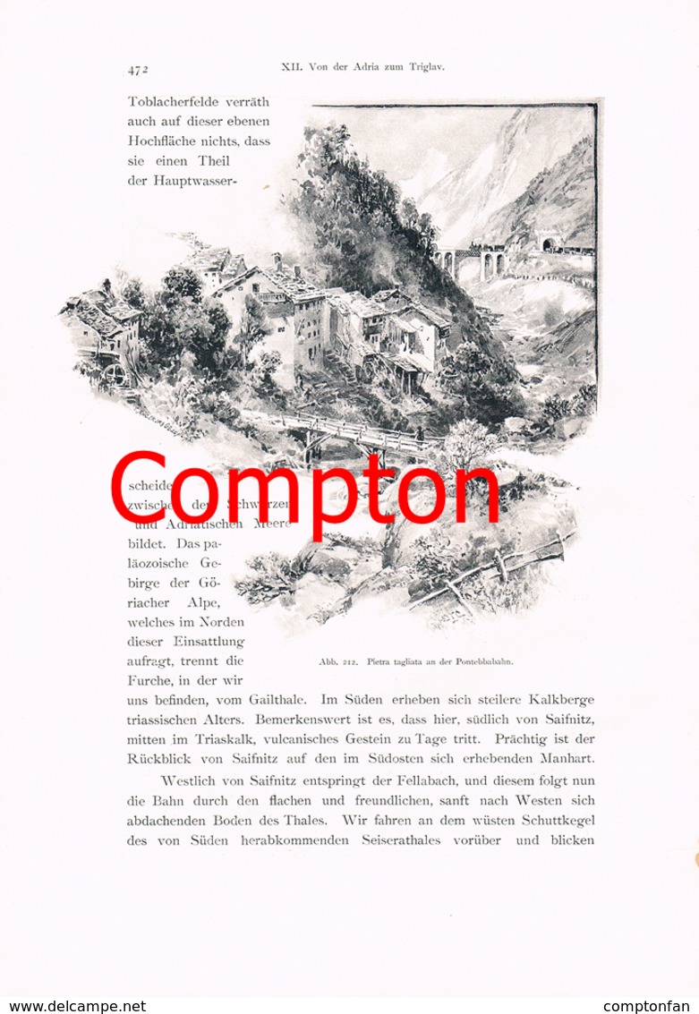 344 E.T.Compton Triglav Veldes Trenta Artikel mit 11 Bildern 1896 !!