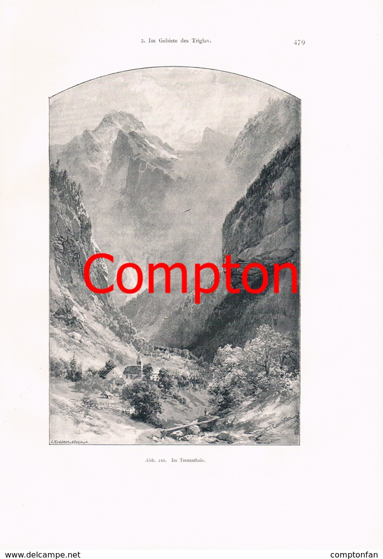 344 E.T.Compton Triglav Veldes Trenta Artikel mit 11 Bildern 1896 !!