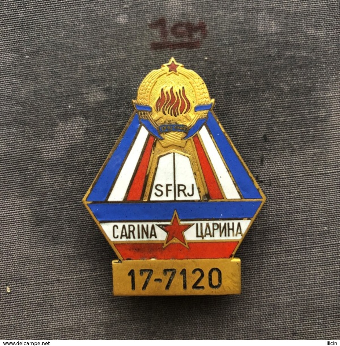 Badge (Pin) ZN008099 - Military (Army) Insignia Border Patrol Carina Yugoslavia #17-7120 - Militaria