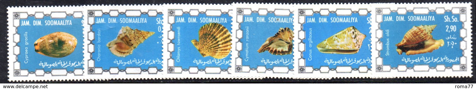 XP4095 - SOMALIA 1976 , Serie Yvert N. 194/199  ***  Conchiglie - Somalia (1960-...)