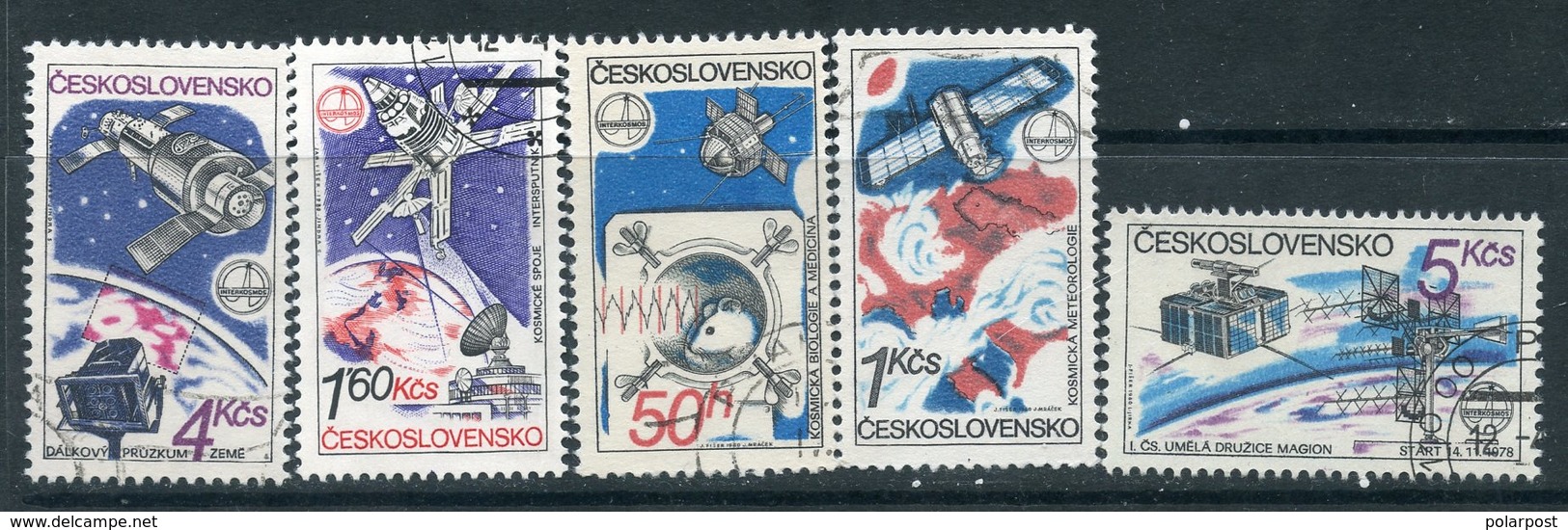 Y85 CZECHOSLOVAKIA 1980 2558-2562 Space Program "Intercosmos" - Europe
