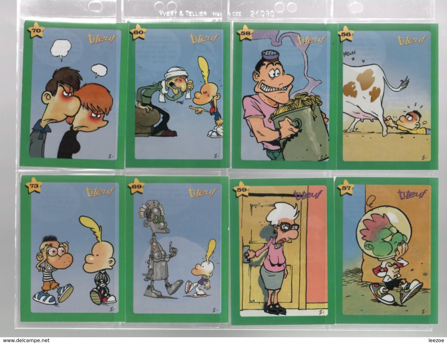 BD par ZEP: cartes titeuf, panini non autocollantes (63 cartes)