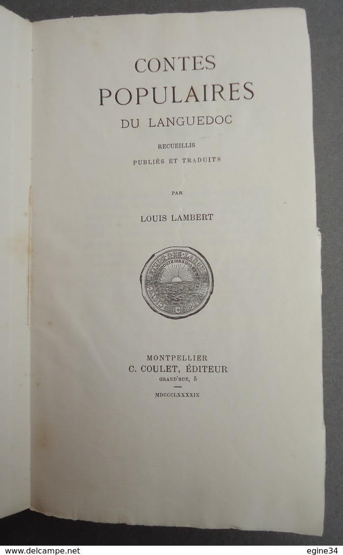 Occitan /Francais - Louis Lambert - Contes Populaires Du Languedoc - 1899 - - Languedoc-Roussillon