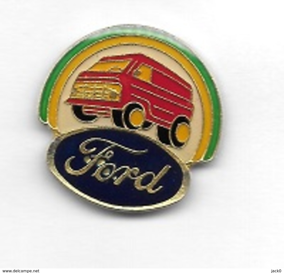 Pin's  Automobile  Camion  Rouge  FORD - Ford