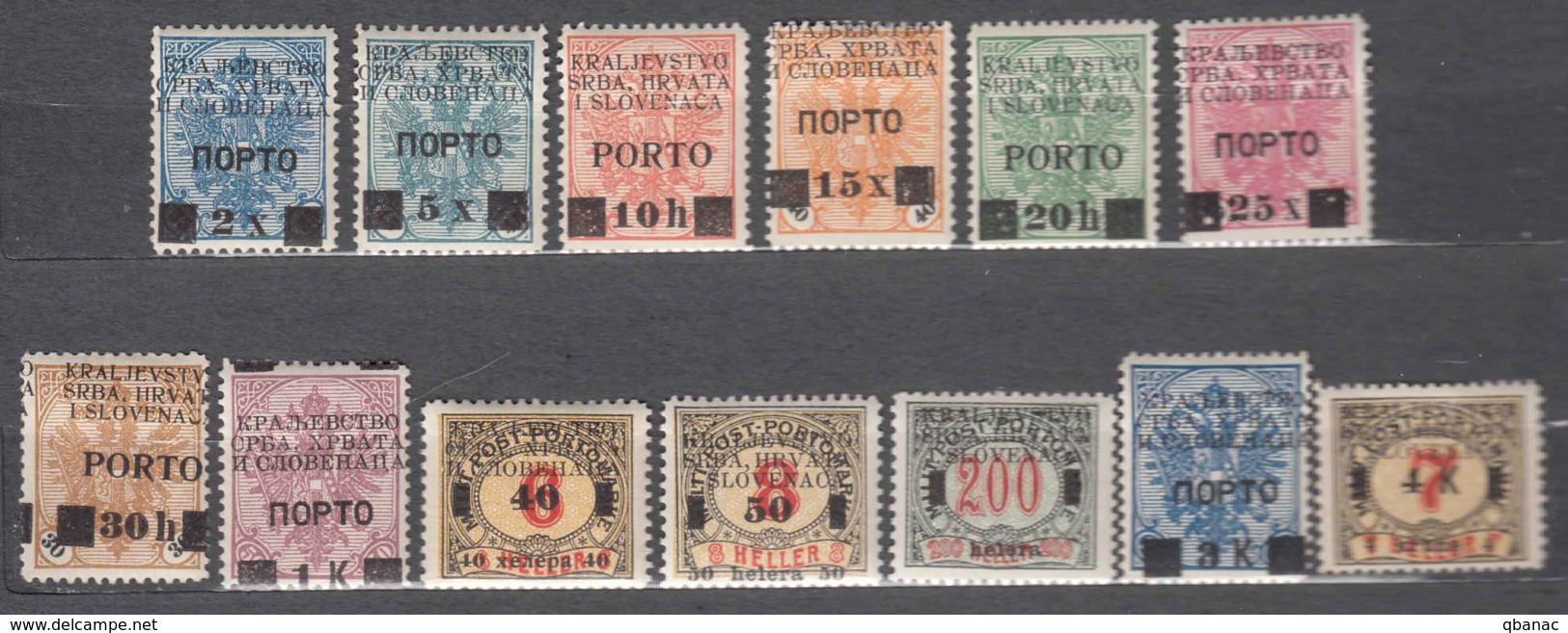 Yugoslavia Kingdom SHS, 1919 Issues For Bosnia Porto Mi#14-26 Mint Hinged, Some Overprint Errors - Neufs