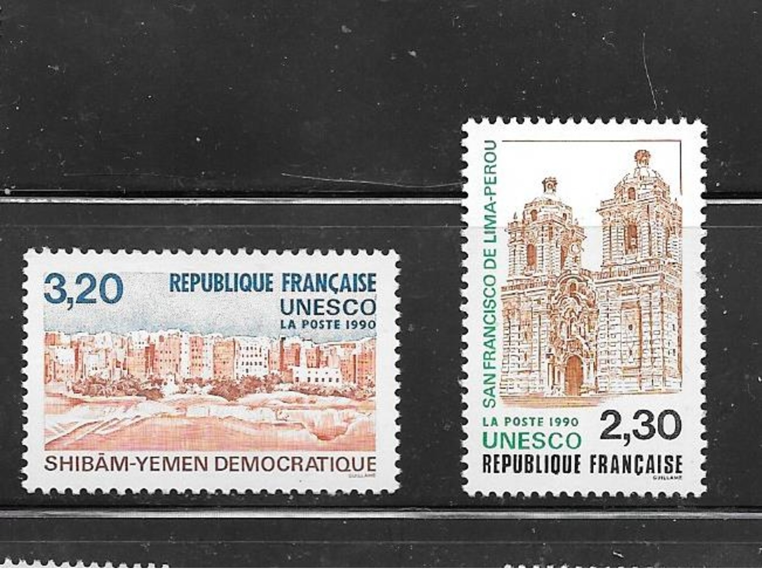 OA 8637 / FRANCE 1990 Yvert 102 à 103 / UNESCO - Nuovi