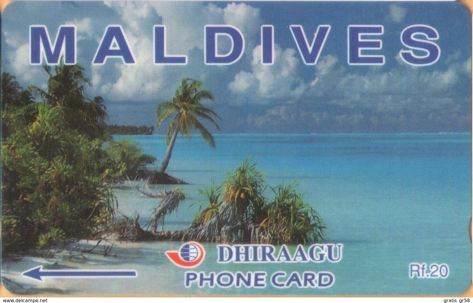 Maldives - GPT, Coconut Palms, Maldives, Beaches, 68MLDA, 2000, Used - Maldive