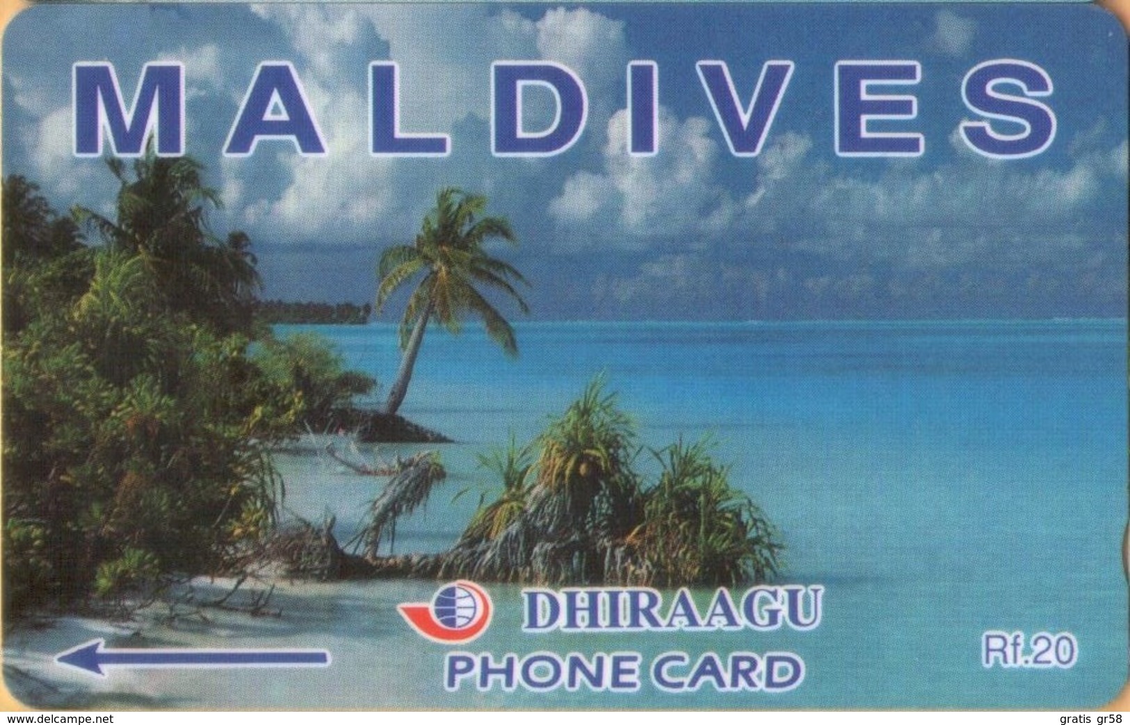 Maldives - GPT, Coconut Palms, Maldives, Beaches, 89MLDA, 2000, Used - Maldive