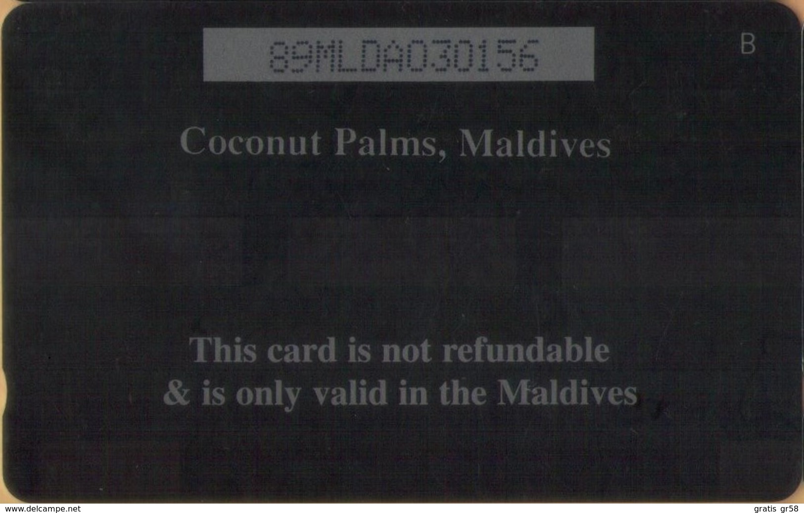 Maldives - GPT, Coconut Palms, Maldives, Beaches, 89MLDA, 2000, Used - Maldives