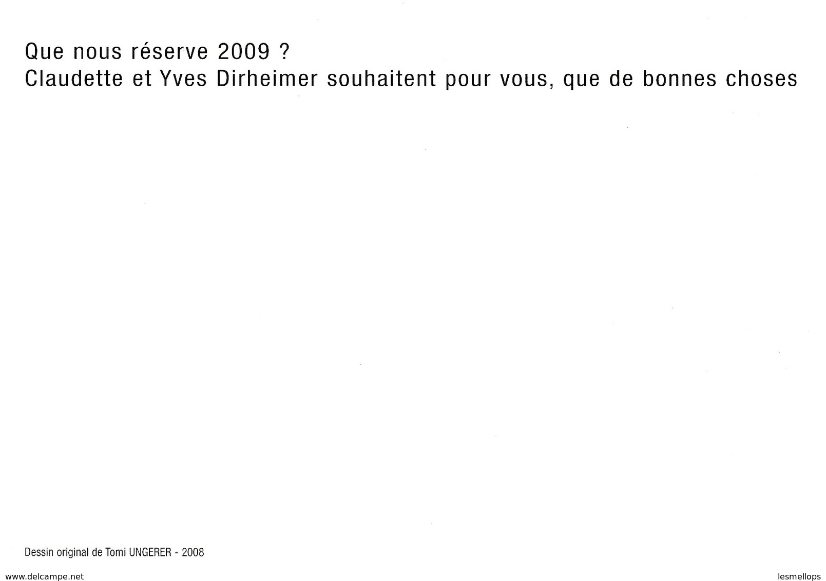 Carte De Voeux Tomi Ungerer 2009 CV - Autres & Non Classés