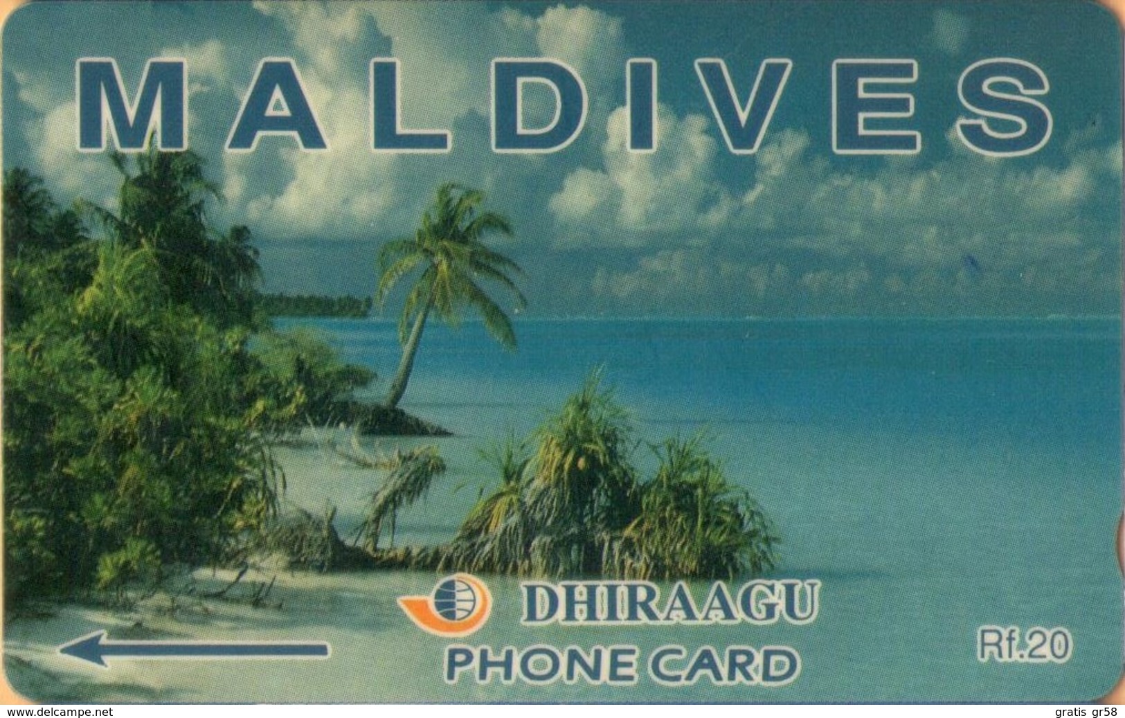 Maldives - GPT, Coconut Palms, Maldives, Beaches, 2MLDA, 5,000ex, 2000, Mint - Maldive