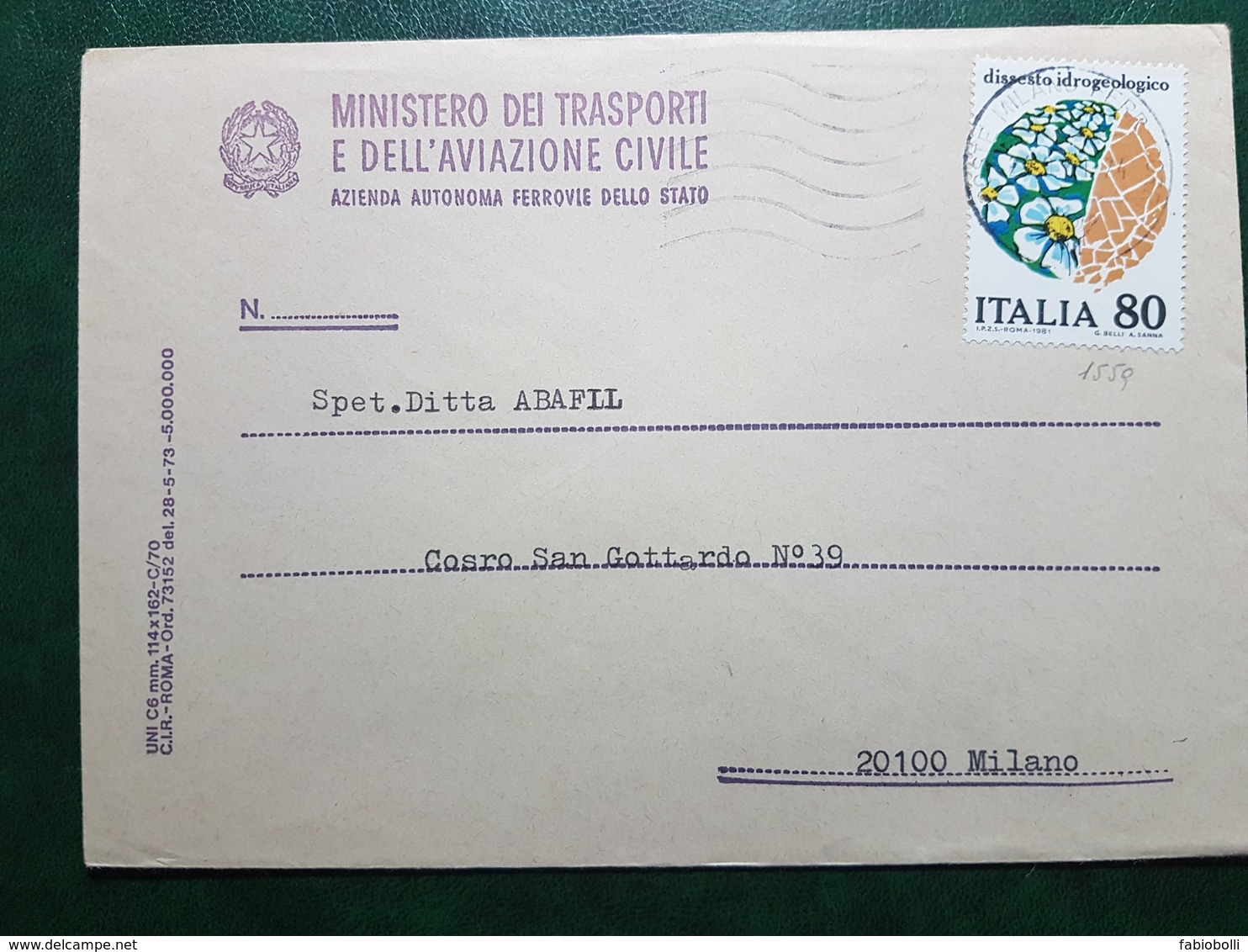 (26417) STORIA POSTALE ITALIA 1981 - 1981-90: Storia Postale