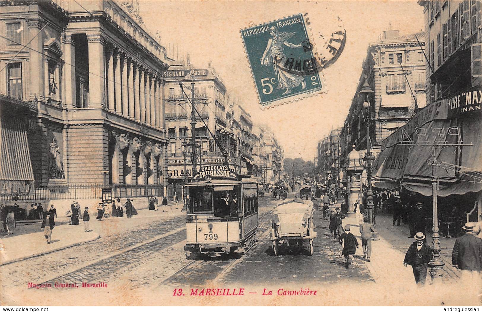 CPA Marseille - La Cannebière - Canebière, Centre Ville