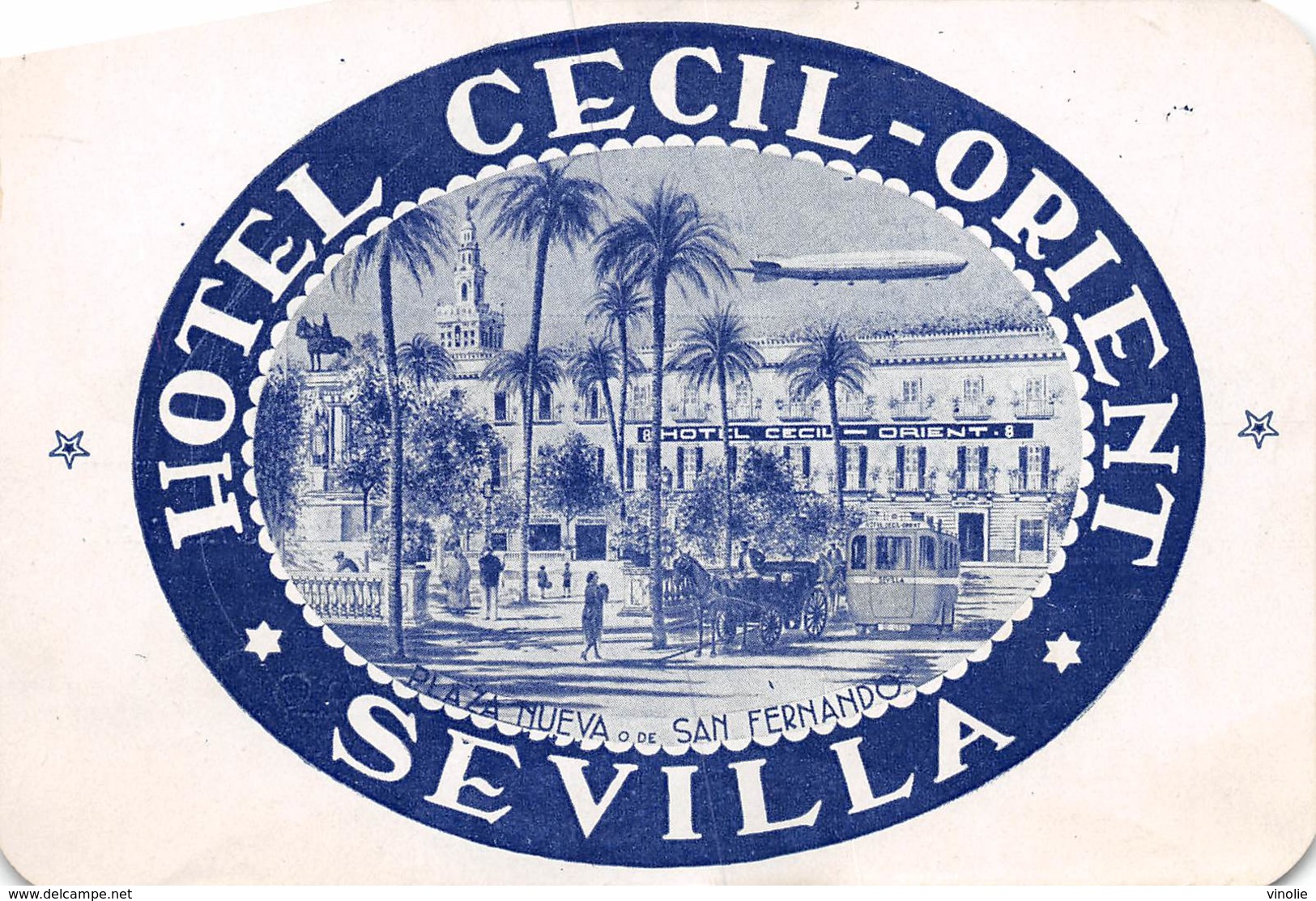 PIE-JmT-19-1660 : CARTE DE L'HOTEL CECIL-ORIENT. SEVILLA - Sevilla