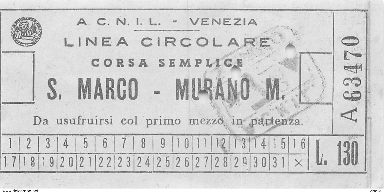 PIE-JmT-19-1661 :  LINEA CIRCOLARE. VENEZIA S. MARCO MURANO   ITALIE. ITALIA. - Autres & Non Classés