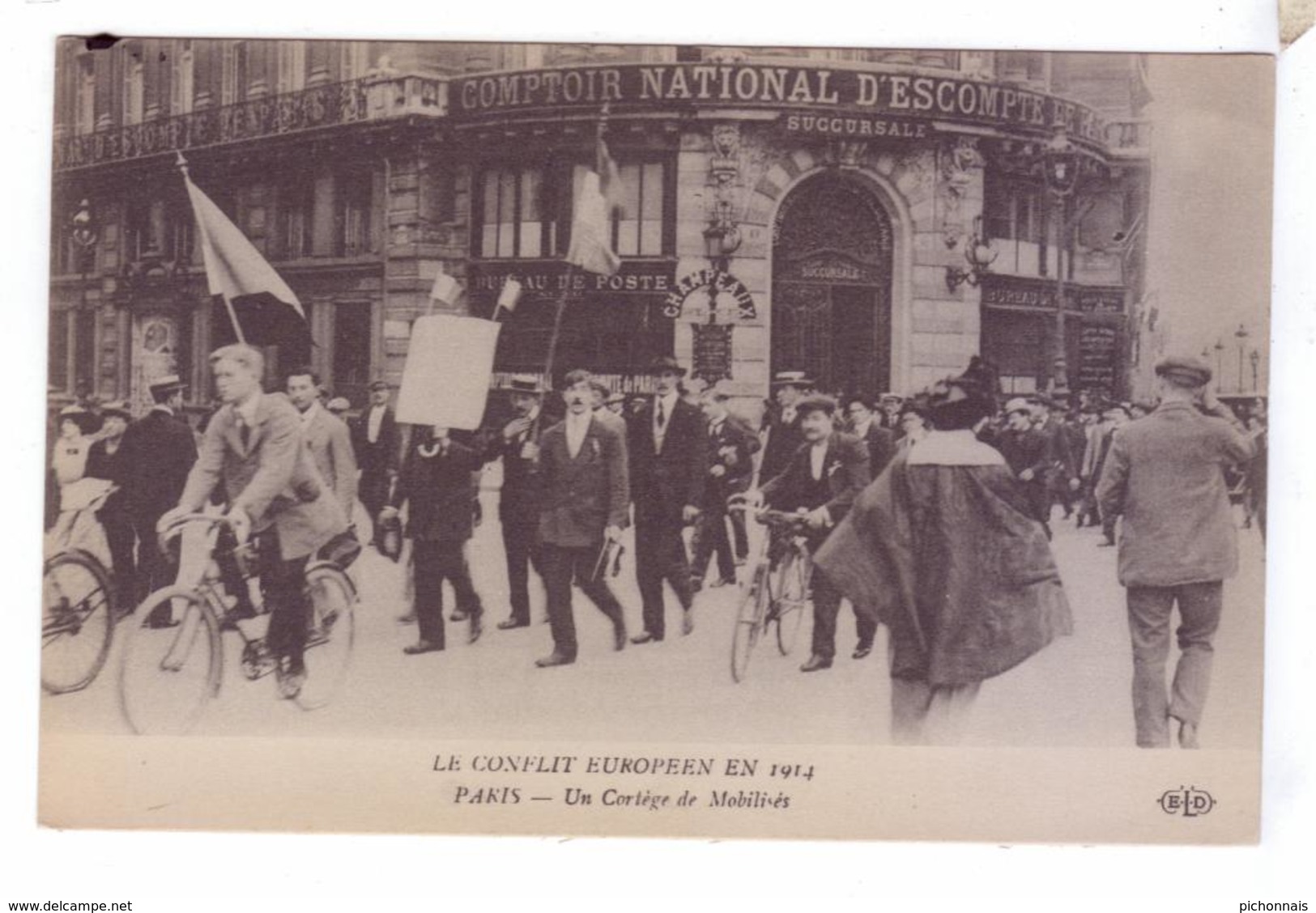 GUERRE 14 18 CONFLIT EUROPEEN 1914 PARIS Cortege De Mobilises - War 1914-18