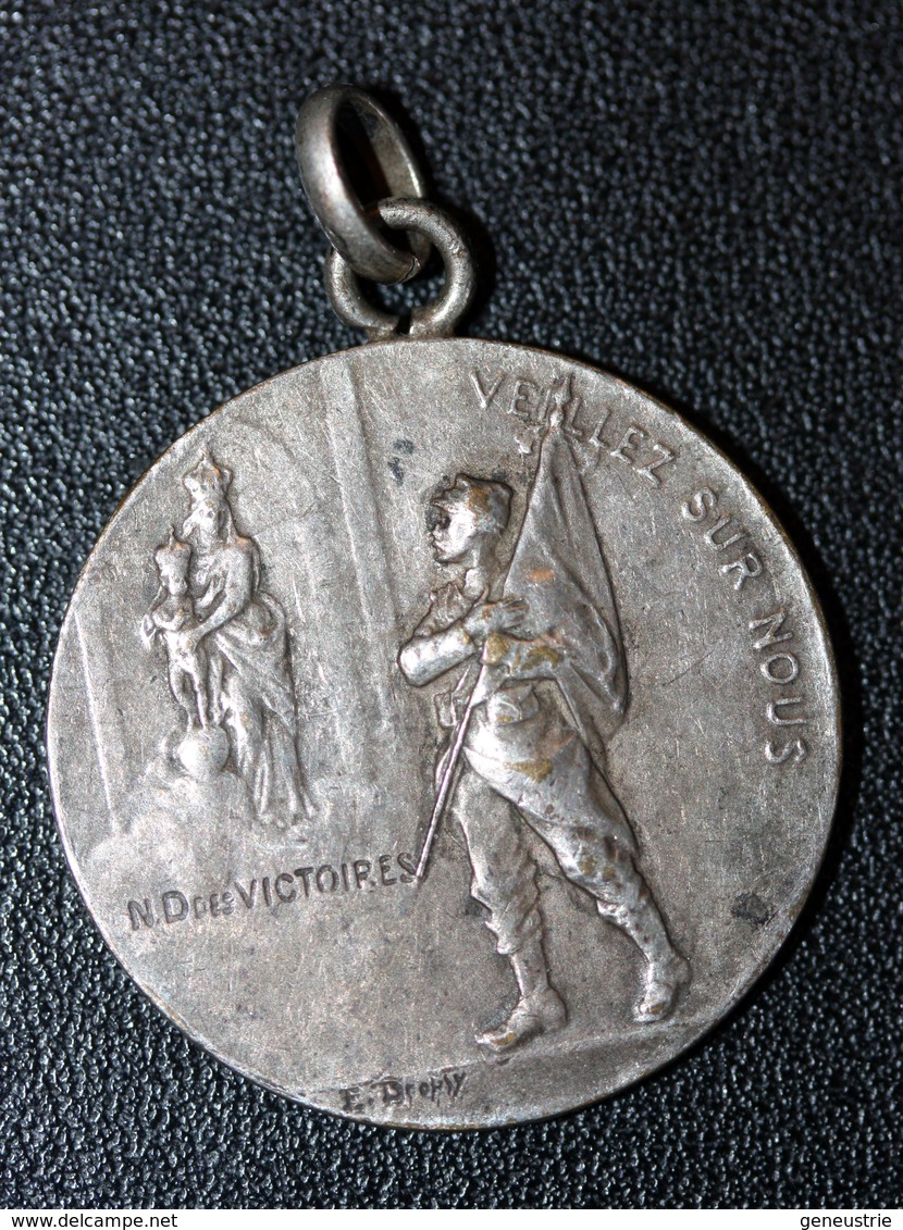 WWI - Médaille De Poilu "Notre-Dame Des Victoires, Veillez Sur Nous - Reviens Et Victorieux 1914 ... 1917" WW1 - 1914-18