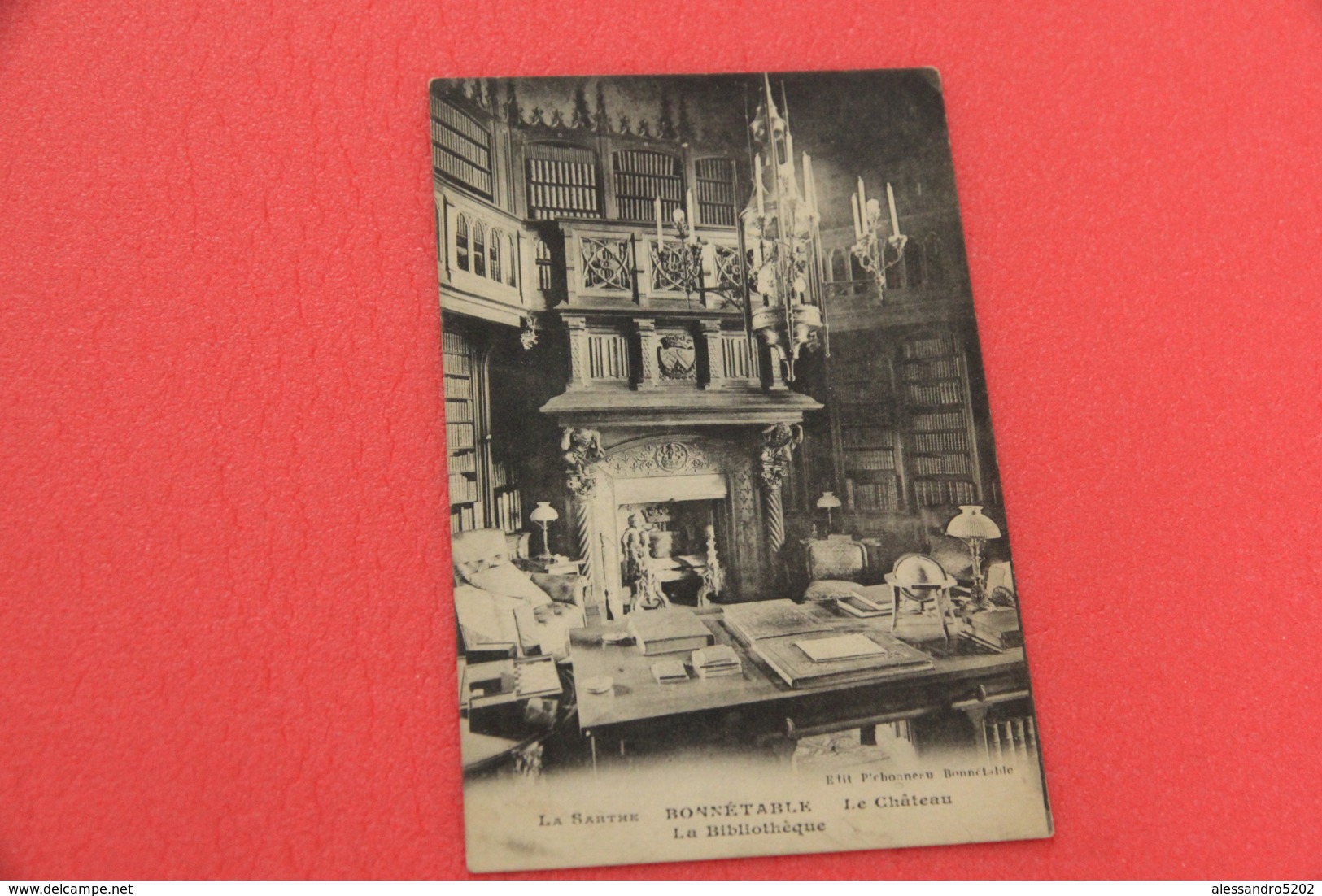 72 Bonnetable Le Chateau La Bibliotheque 1919 - Autres & Non Classés