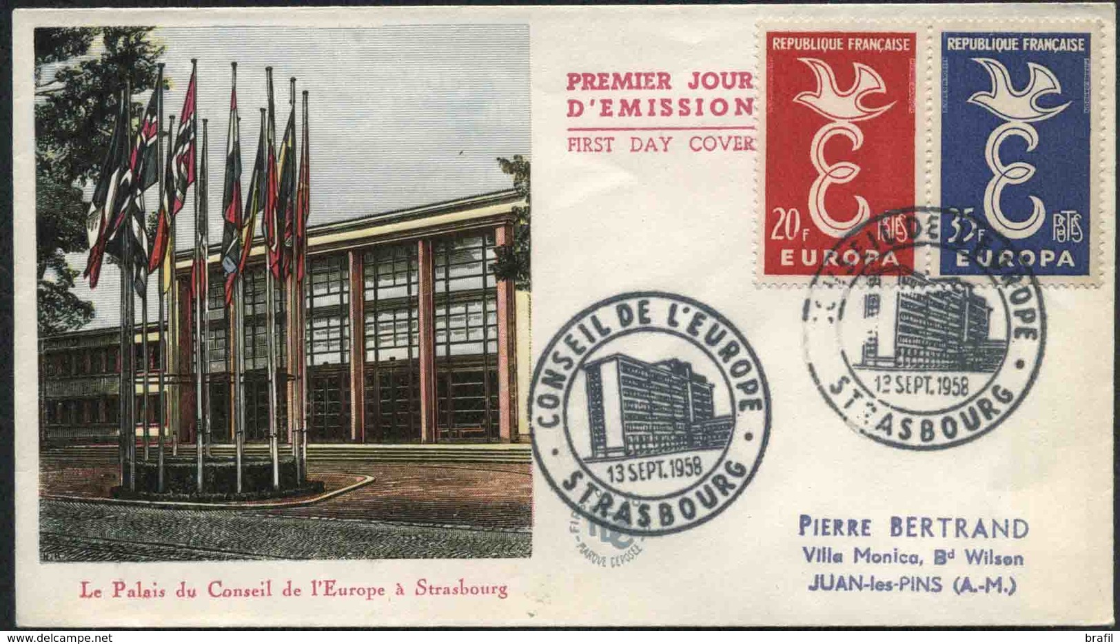 1958 Europa C.E.P.T., F.D.C. Francia - 1958